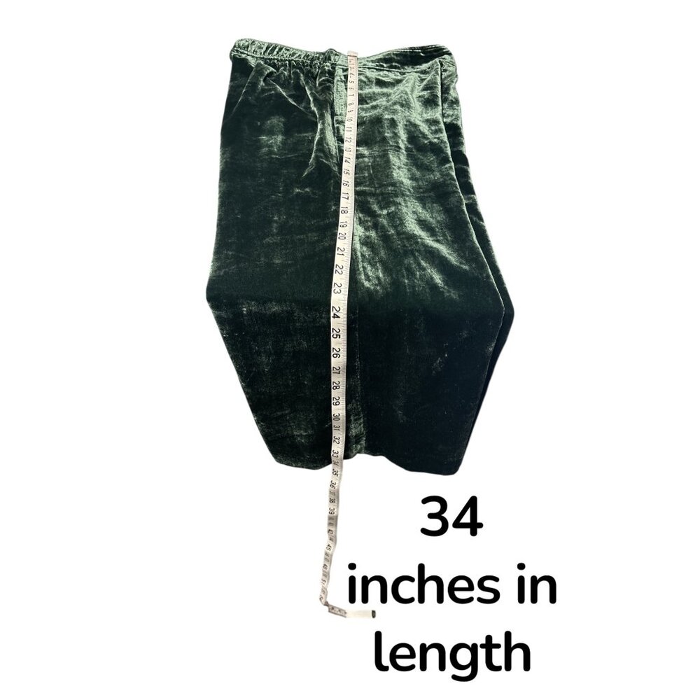 Madewell Women’s Dark Green Velvet Wrap Top & Wide-Leg Pants Set – Size S - Picture 13 of 14
